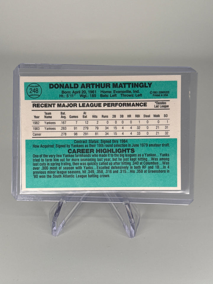 Don Mattingly 1984 Donruss Rookie