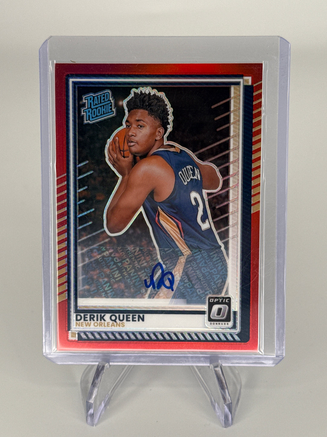 Derik Queen 2025 Panini Donruss Optic Rated Rookie Auto Red, 43/75