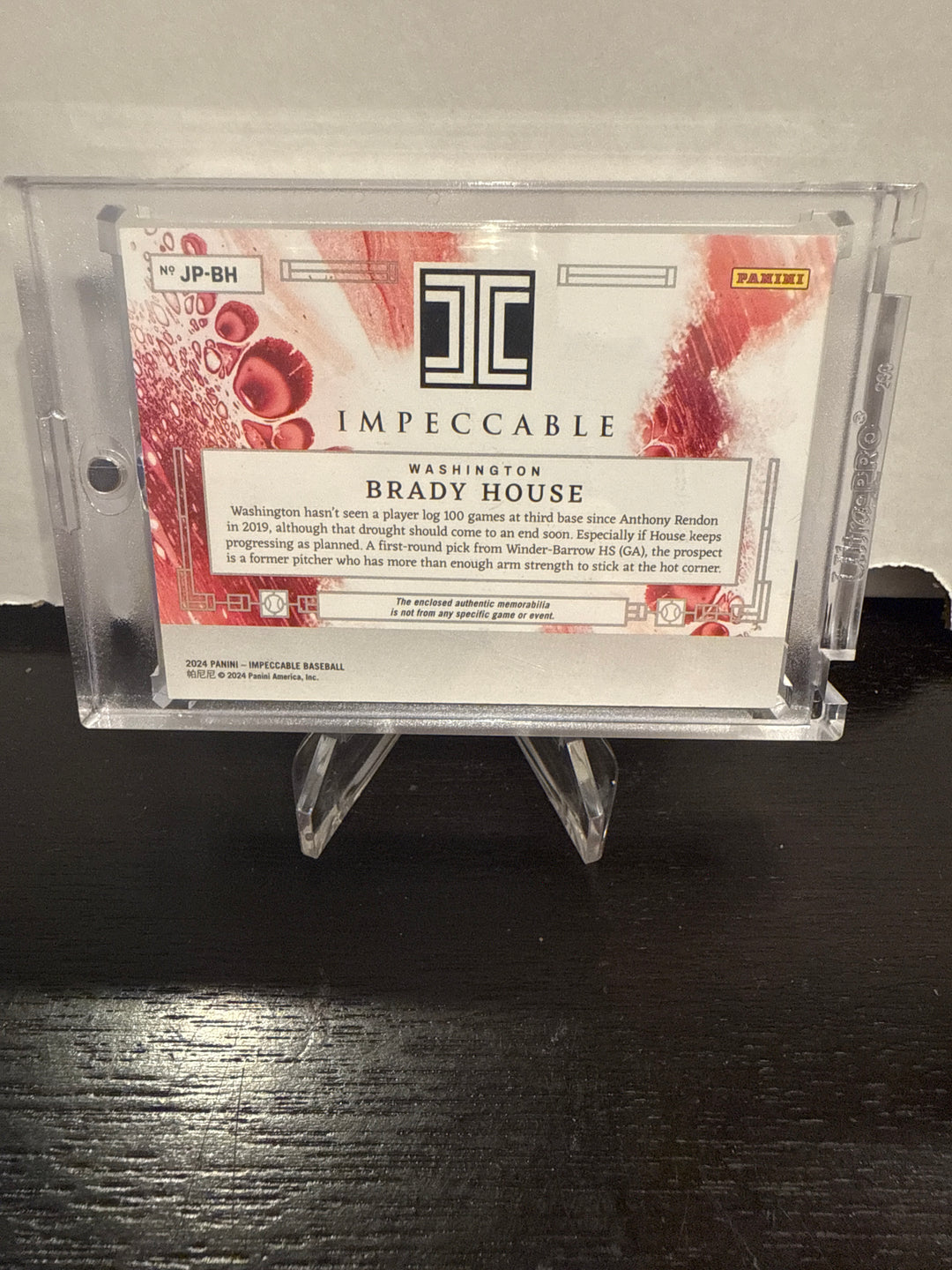 Brady House 2024 Panini Impeccable Rookie Batting Gloves, 2/5