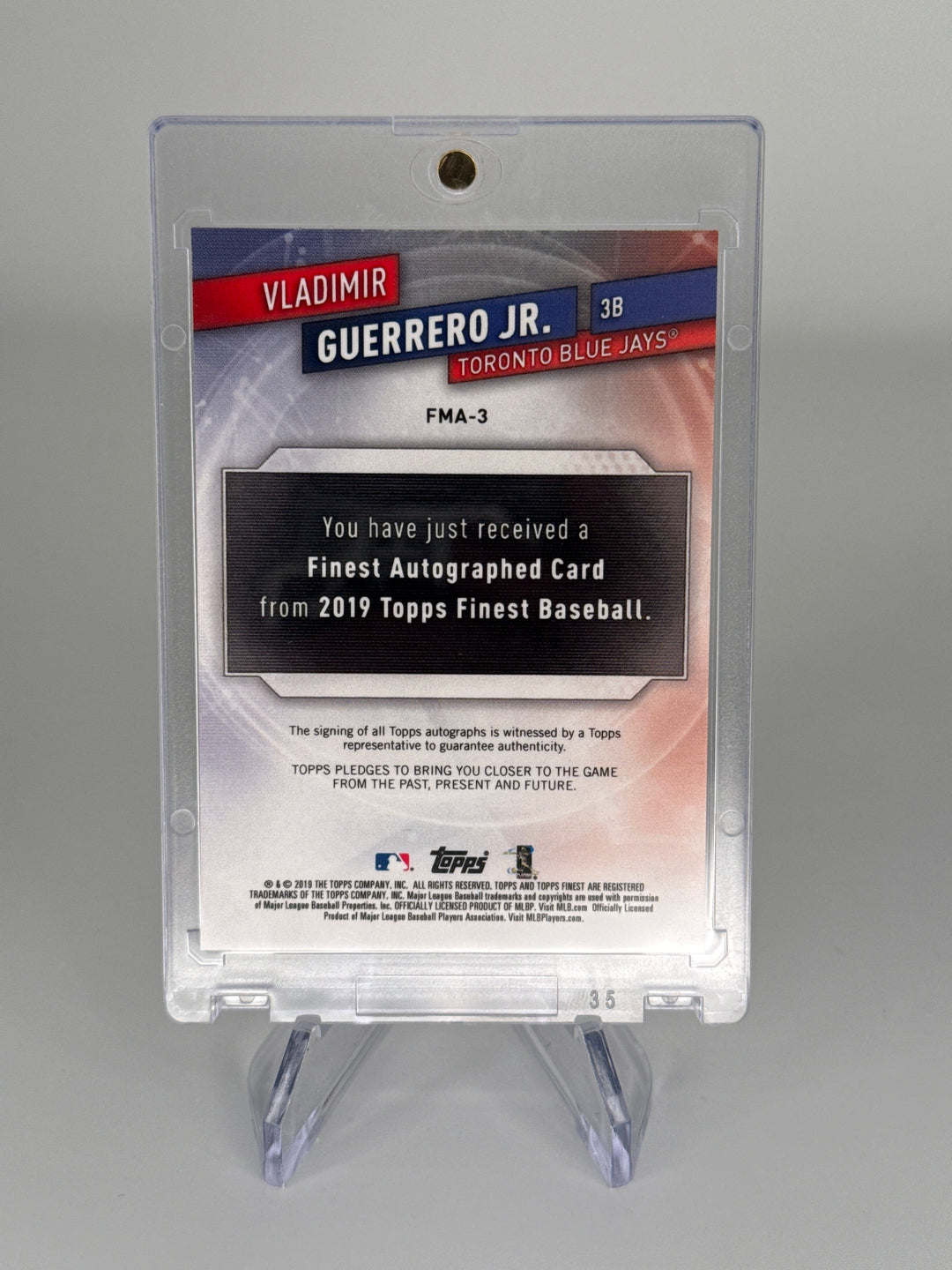 Vladimir Guerrero Jr. 2019 Topps Finest Refractor Rookie Auto, 57/99