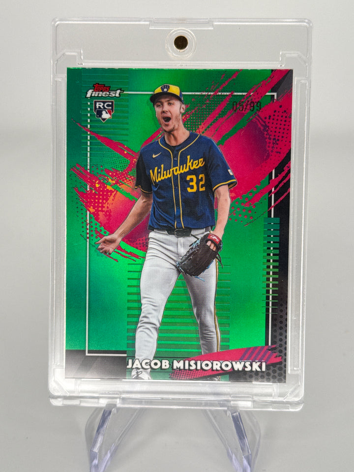 Jacob Misiorowski 2026 Topps Finest Green Refractor Rare Rookie, 05/99
