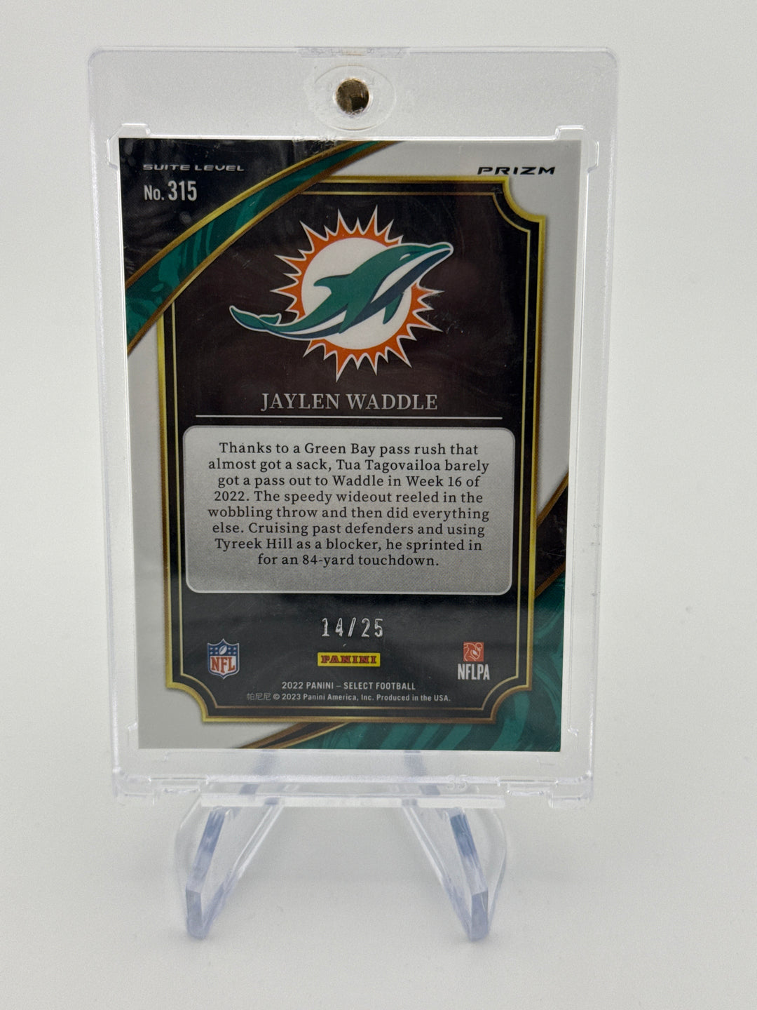 Jaylen Waddle 2022 Panini Select Tie Die Suite Level Prizm, 14/25