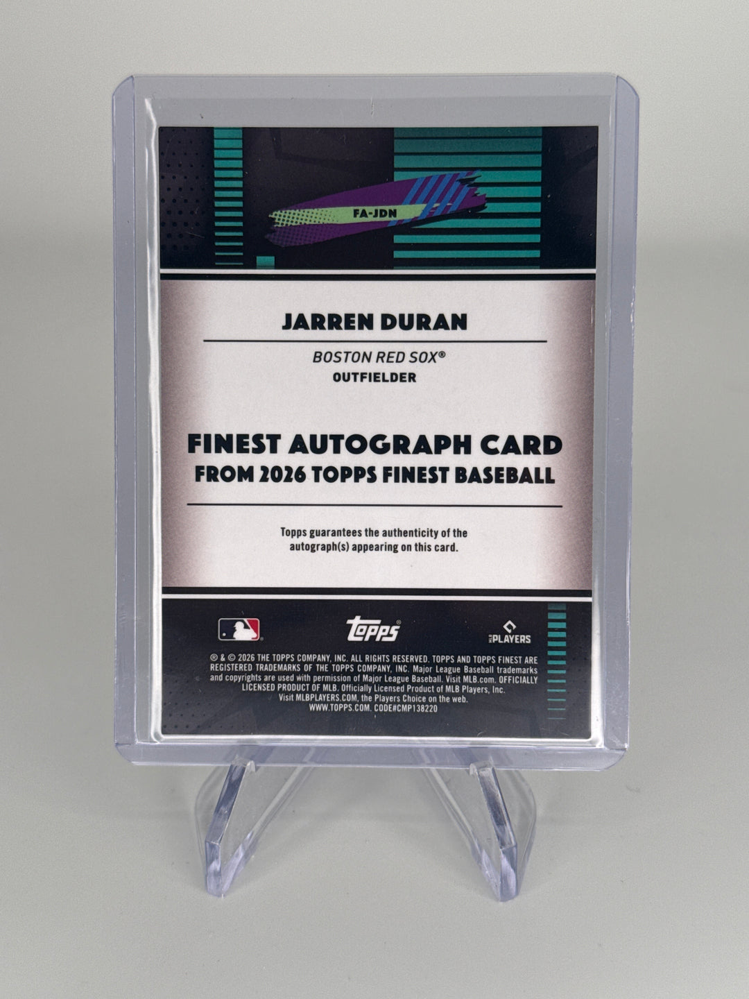 Jarren Duran 2026 Topps Finest Auto