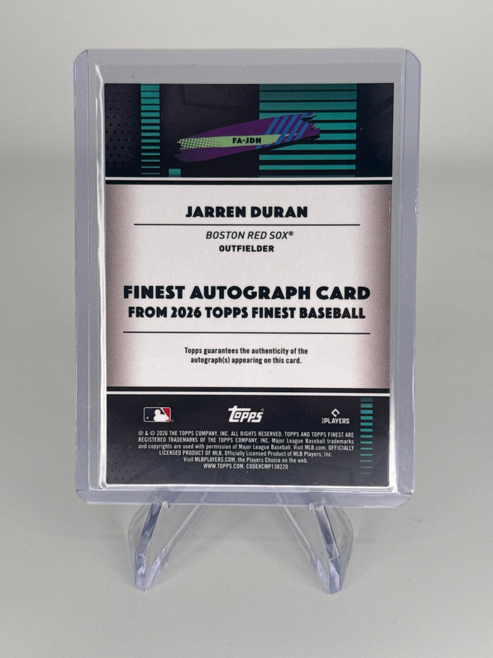 Jarren Duran 2026 Topps Finest Auto