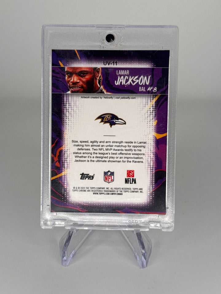 Lamar Jackson 2025 Topps Chrome Ultraviolet SSP Case Hit