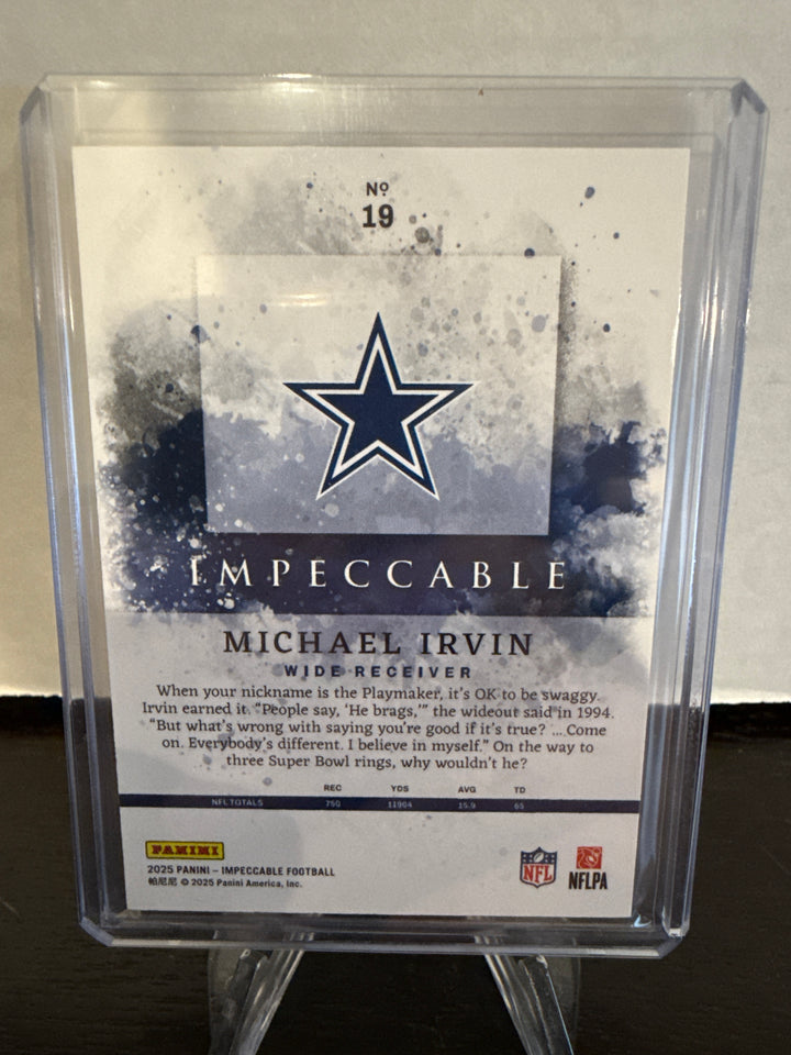 Michael Irvin 2025 Panini Impeccable Gold Parallel, 06/10