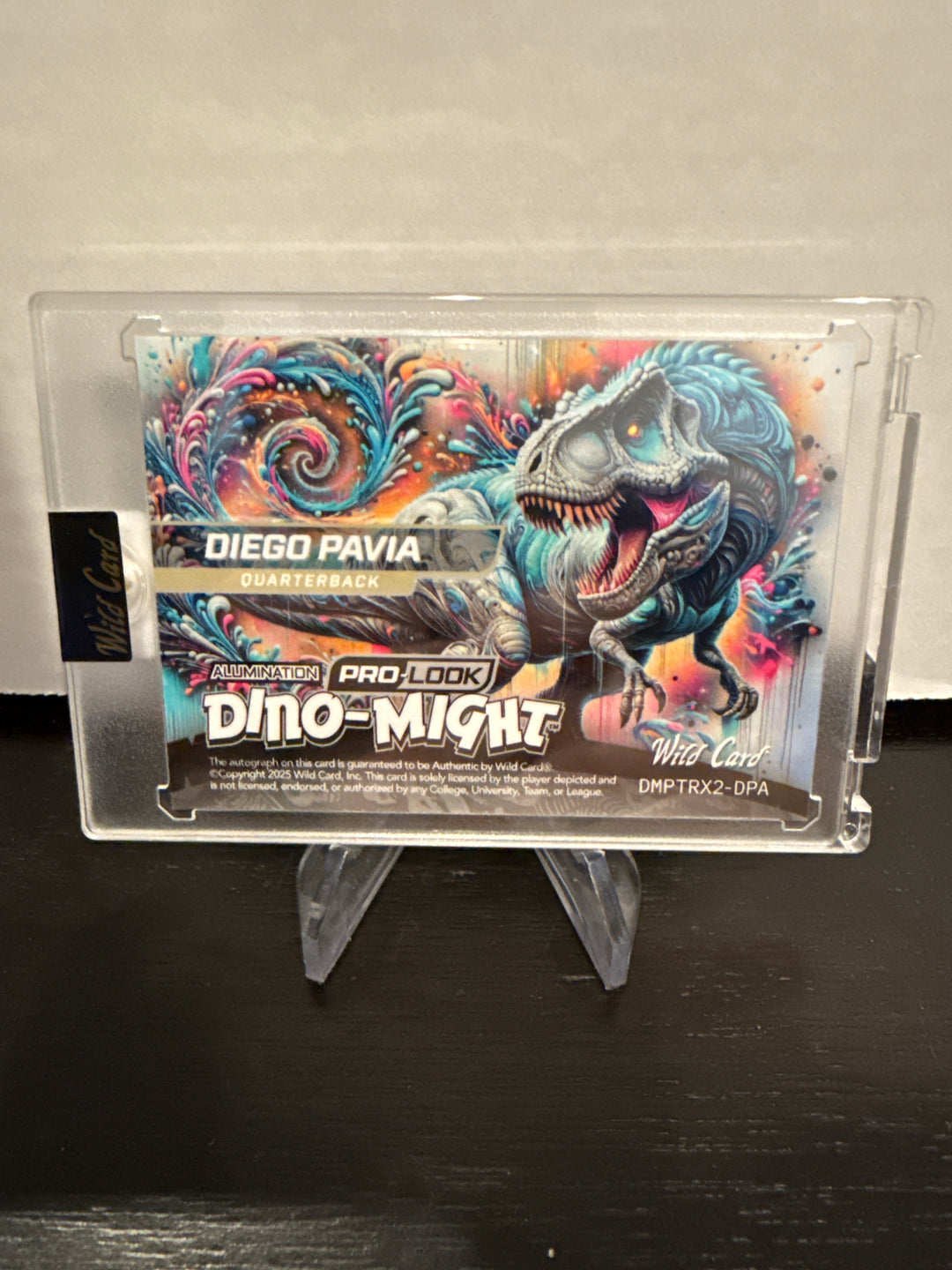Diego Pavia 2025 Wild Card Chrome Dino-Might Auto, 1/2