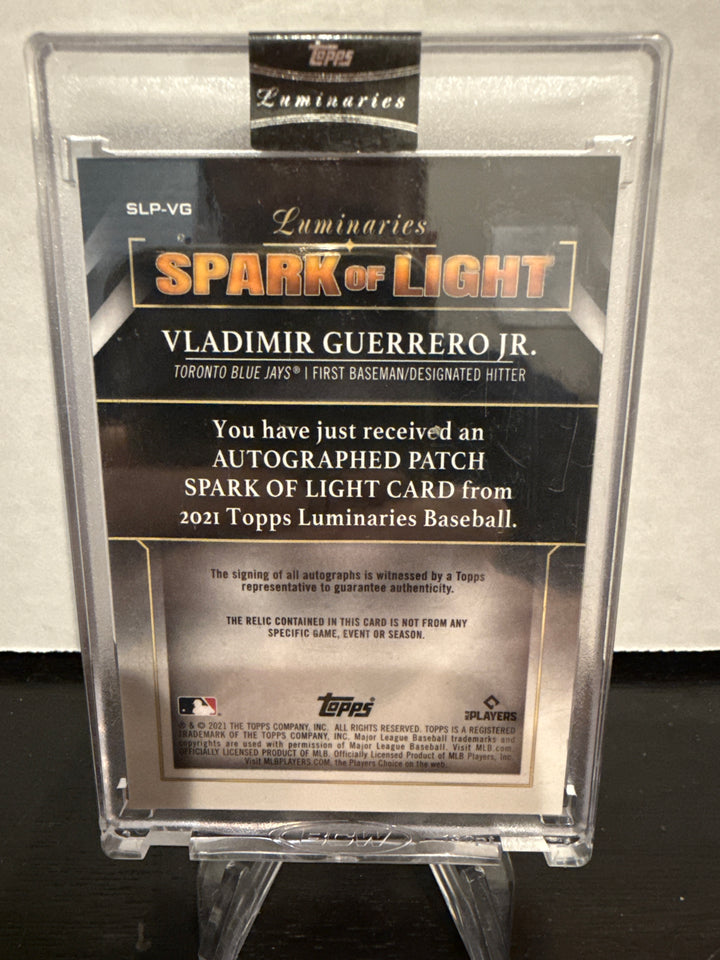 Vladimir Guerrero Jr. 2021 Topps Luminaries Spark of Light Auto Relic , 20/20