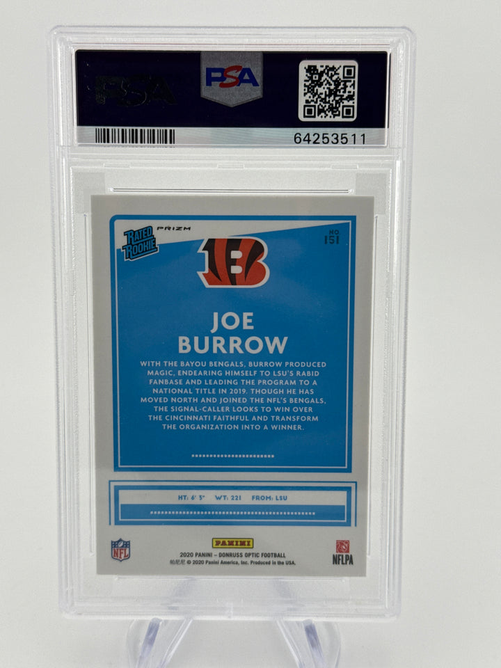 Joe Burrow 2020 Panini Donruss Optic Bronze Rookie, PSA 9 Mint