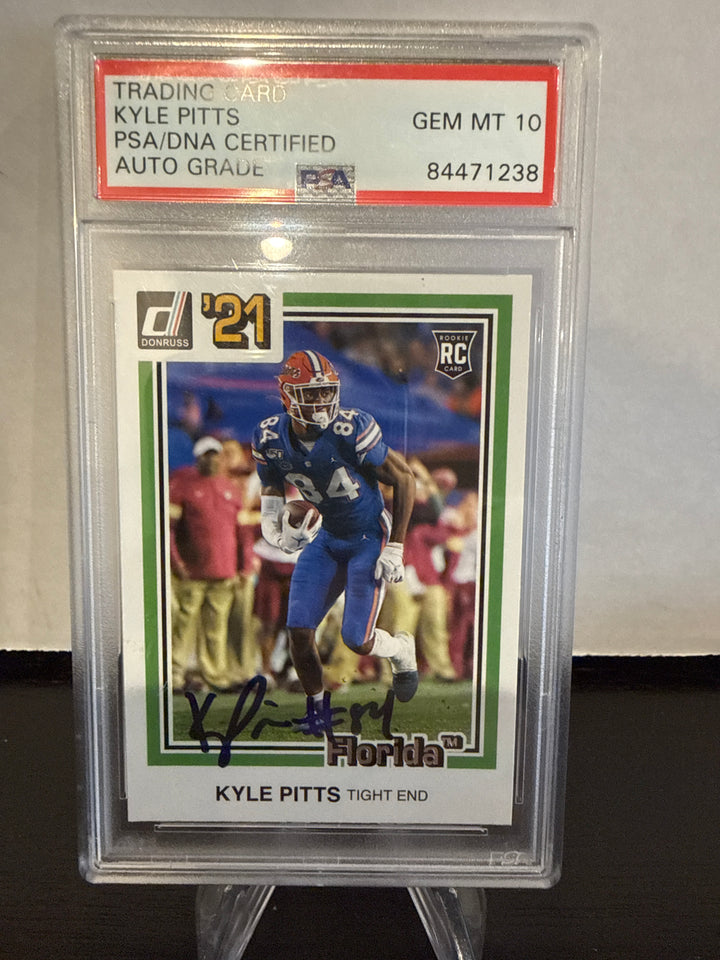 Kyle Pitts 2021 Panini Donruss Rookie, PSA Authentic Auto