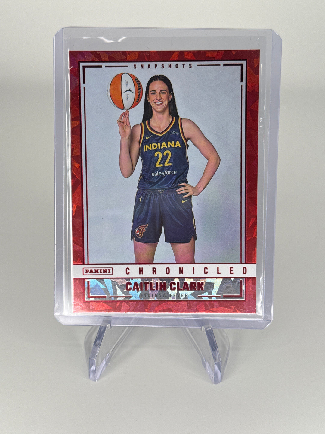Caitlin Clark 2025 Panini Caitlin Clark Chronicles Snapshots Red Ice