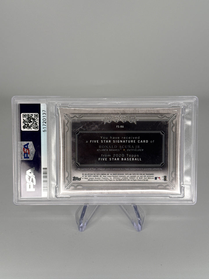 Ronald Acuna Jr 2020 Topps Five Star Auto, 01/20, PSA 9 Mint