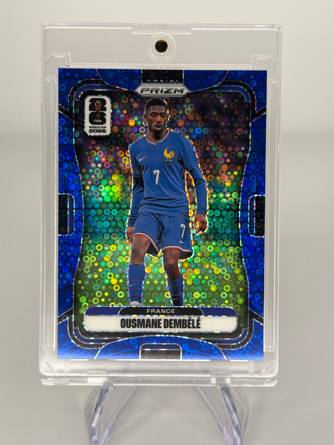 Ousmane Dembele 2026 Panini Prizm World Cup Blue Disco, 27/49