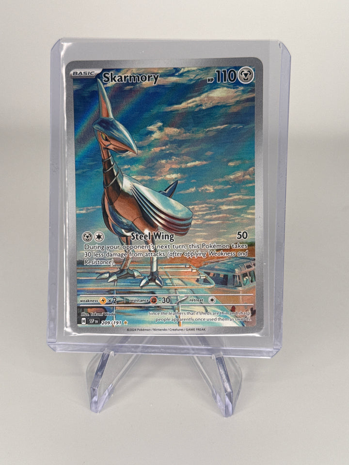 Pokemon TCG 2024 Skarmory Surging Sparks Illustration Rare Full Art, 209/191