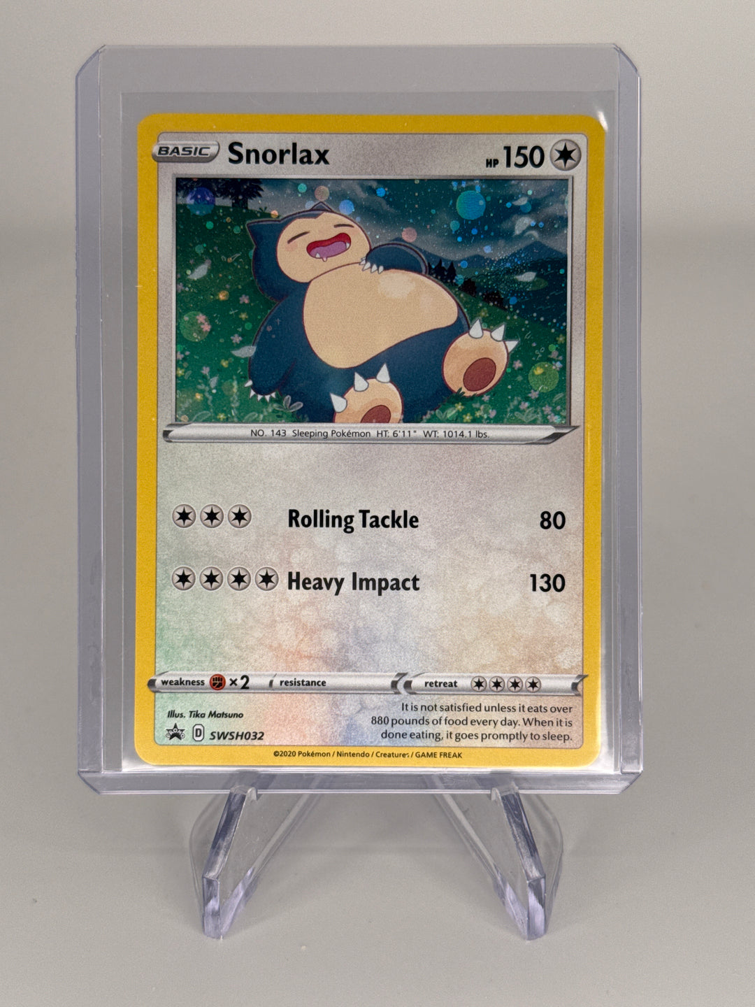Pokemon TCG 2020 Snorlax Sword & Shield Black Star Promo Holo, SWSH032