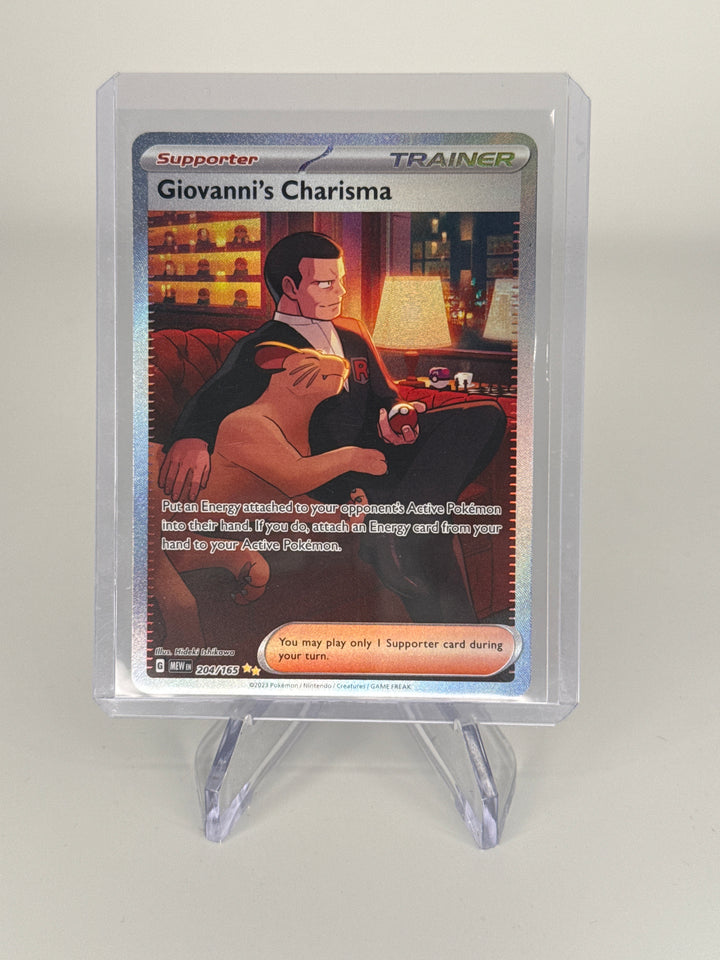 Pokemon TCG 2023 Giovanni's Charisma Trainer Special Illustration Rare, 204/165