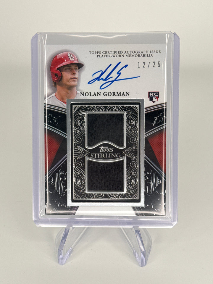 Nolan Gorman 2023 Topps Sterling Rookie Dual Patch Auto, 12/25