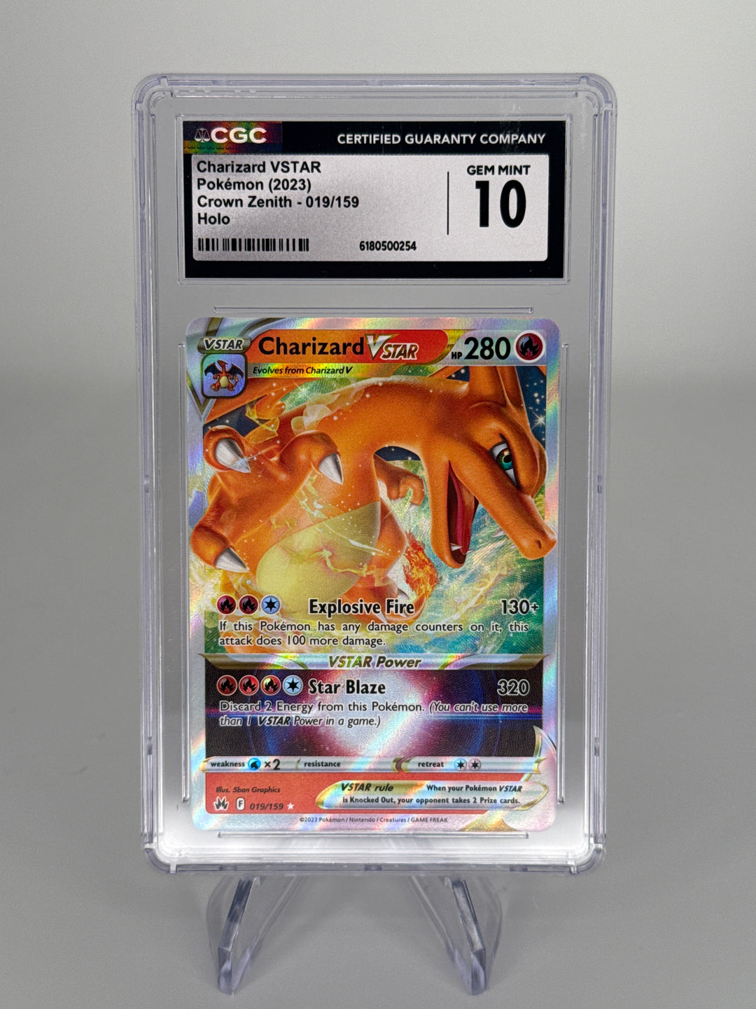Pokemon TCG 2023 Charizard VStar Crown Zenith, 019/159, CGC 10 Gem Mint