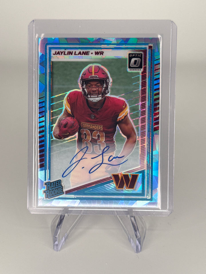 Jaylin Lane 2025 Panini Donruss Optic Blue Ice Rookie Auto, 20/25