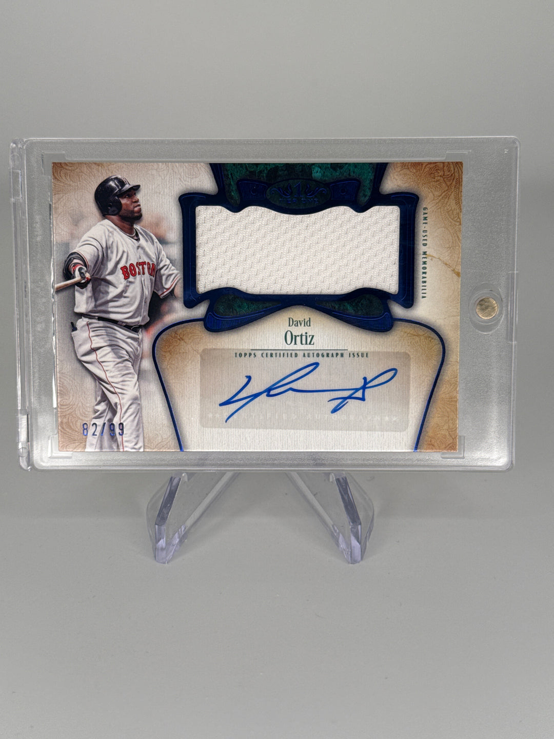 David Ortiz 2026 Topps Tier One Jumbo Relic Auto Blue, 82/99