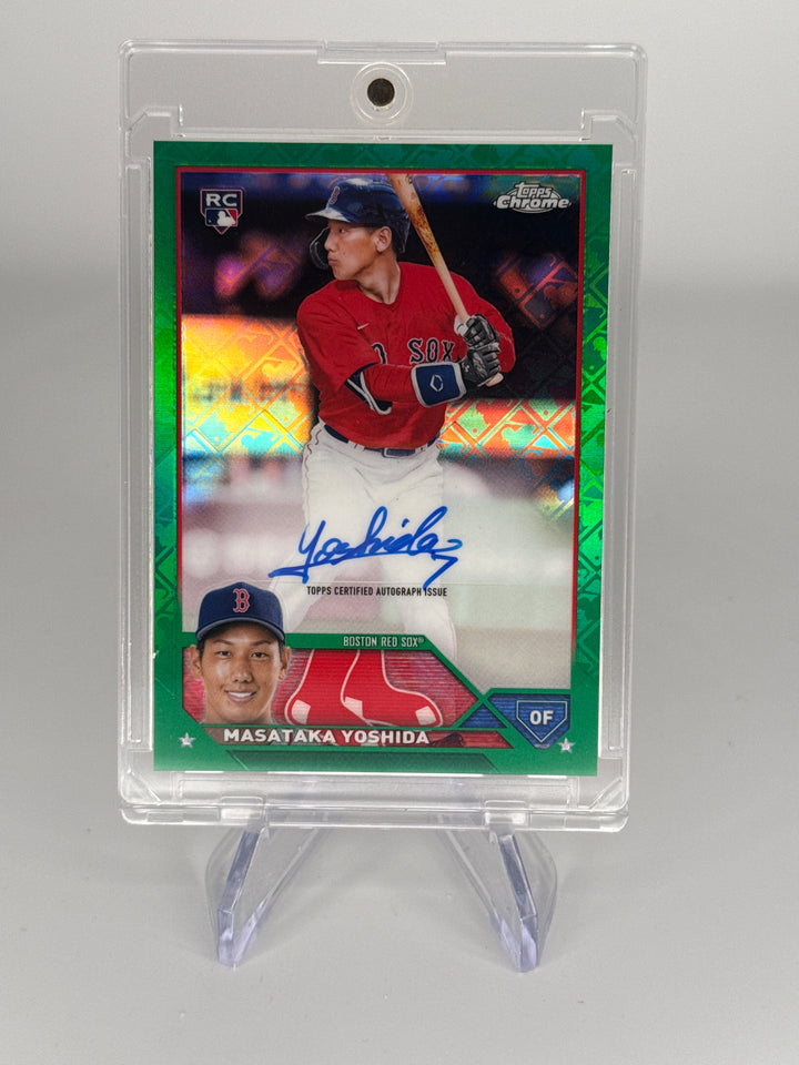 Masataka Yoshida 2023 Topps Chrome Logofractor Green Refractor Rookie Auto, 82/99