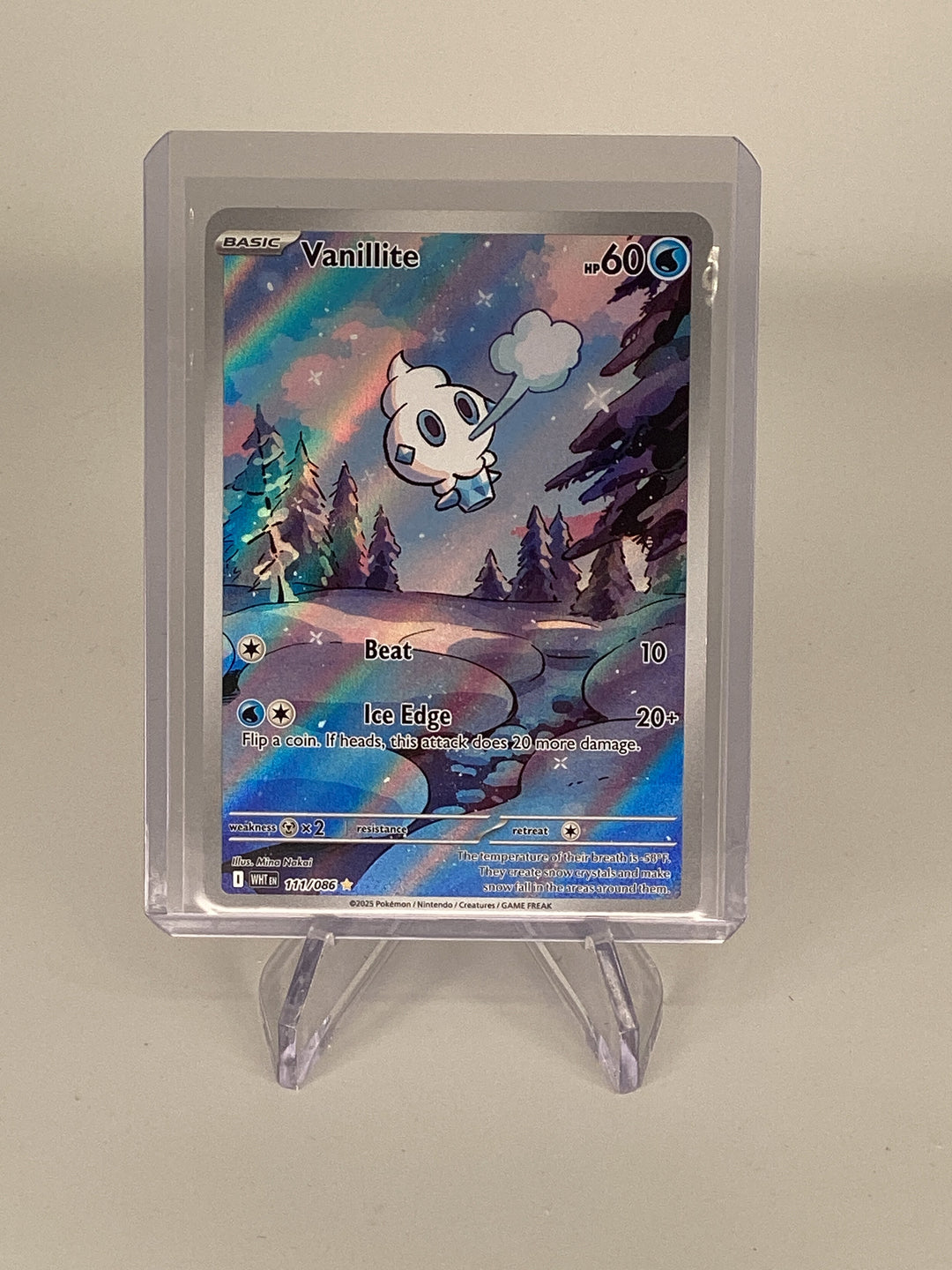 Pokemon TCG 2025 Vanillite White Flare Full Art Illustration Rare, 111/086