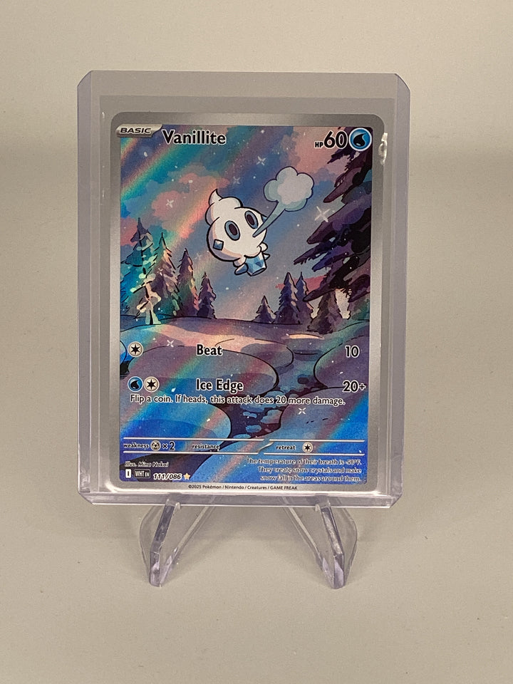 Pokemon TCG 2025 Vanillite White Flare Full Art Illustration Rare, 111/086