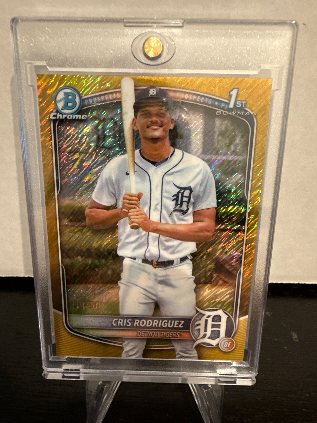 Cris Rodriguez 2025 Bowman Chrome Gold Shimmer 1st, 40/50