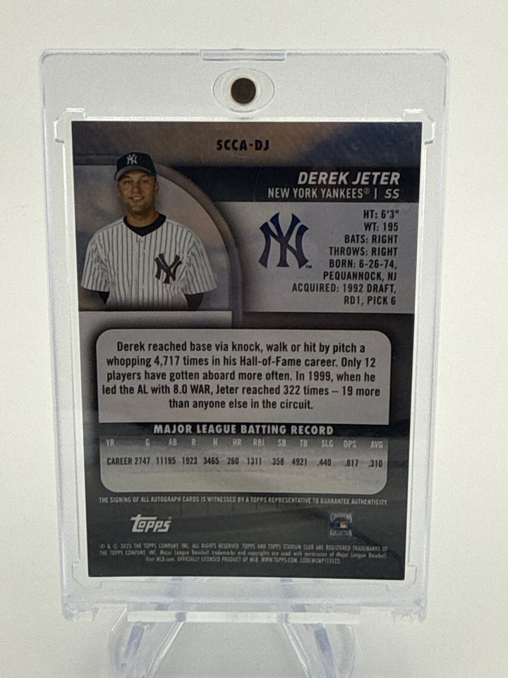 Derek Jeter 2025 Topps Stadium Club Chrome Turquoise Auto, 03/15