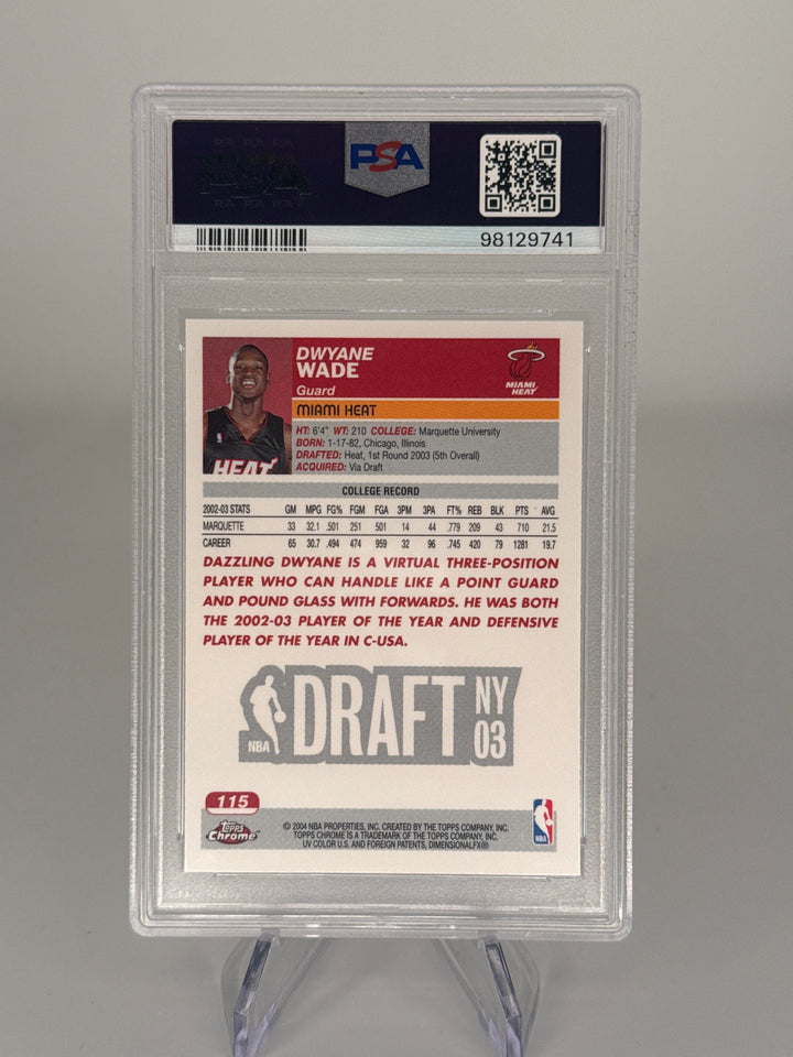 Dwayne Wade 2003 Topps Chrome Rookie, PSA 9 Mint