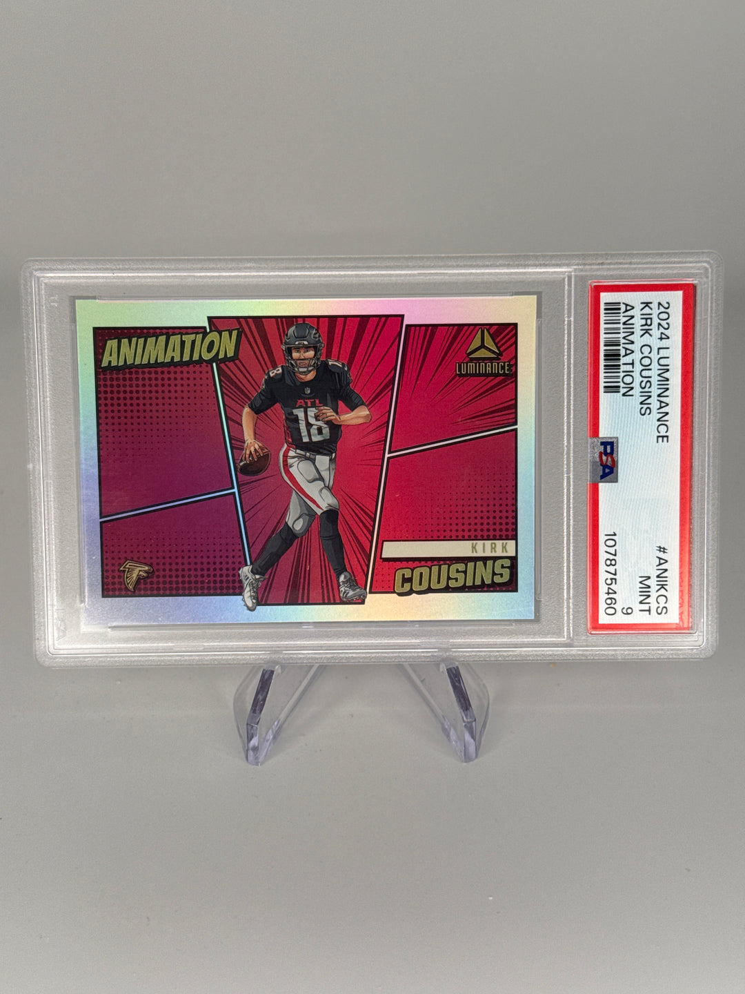 Kirk Cousins 2024 Panini Luminance Animation SSP Case Hit, PSA 9 Mint