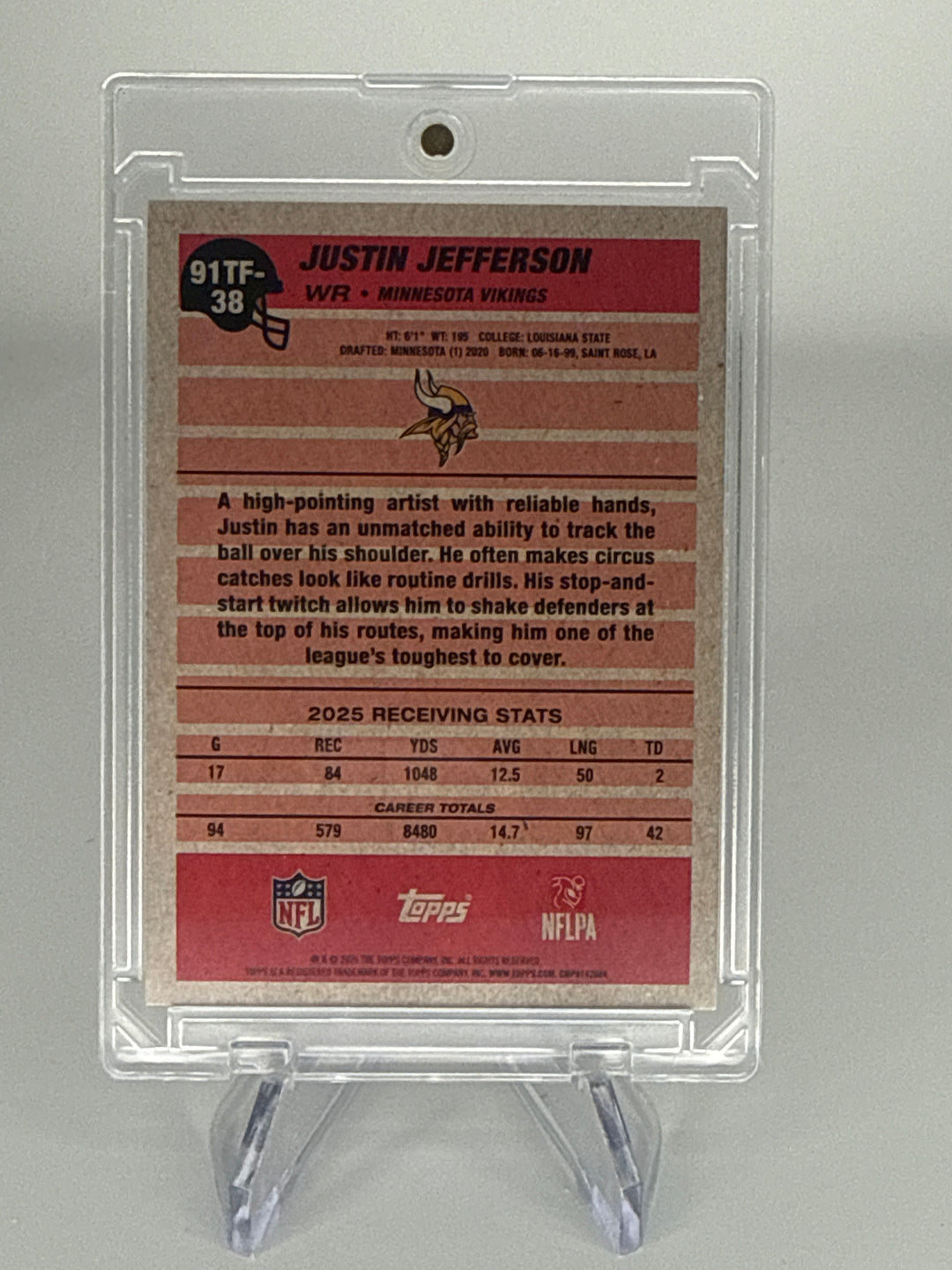 Justin Jefferson 2026 Topps Flagship 1991 Anniversary Black Foil, 03/10