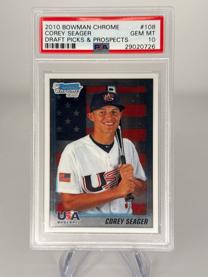 Corey Seager 2010 Bowman Chrome Draft Picks & Prospects 1st, PSA 10 Gem Mint