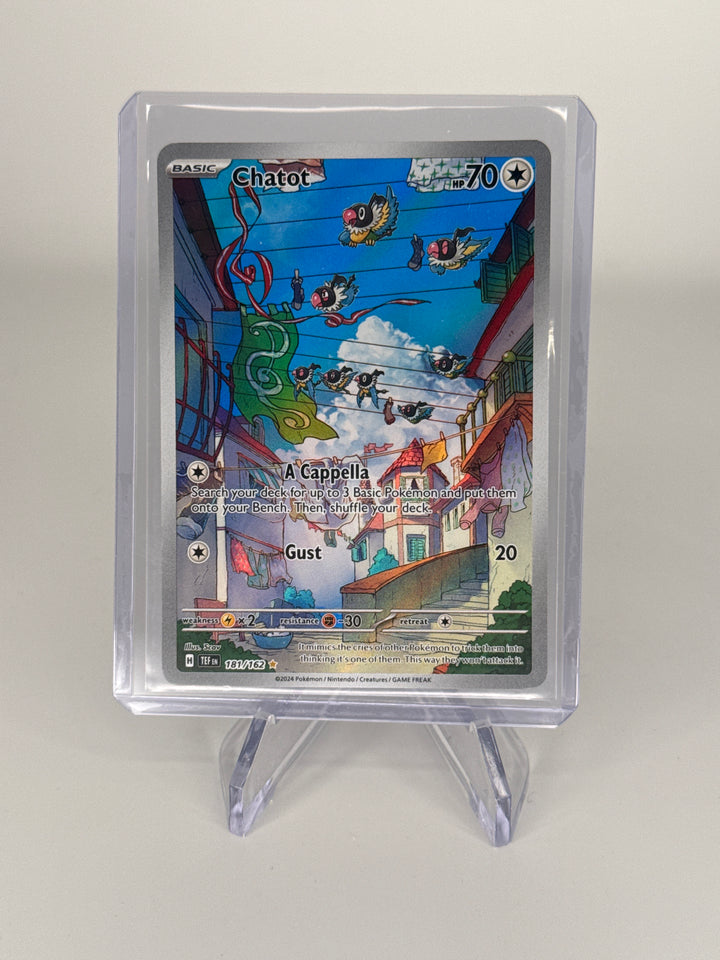 Pokemon TCG 2024 Chatot Temporal Forces Full Art Illustration Rare, 181/162