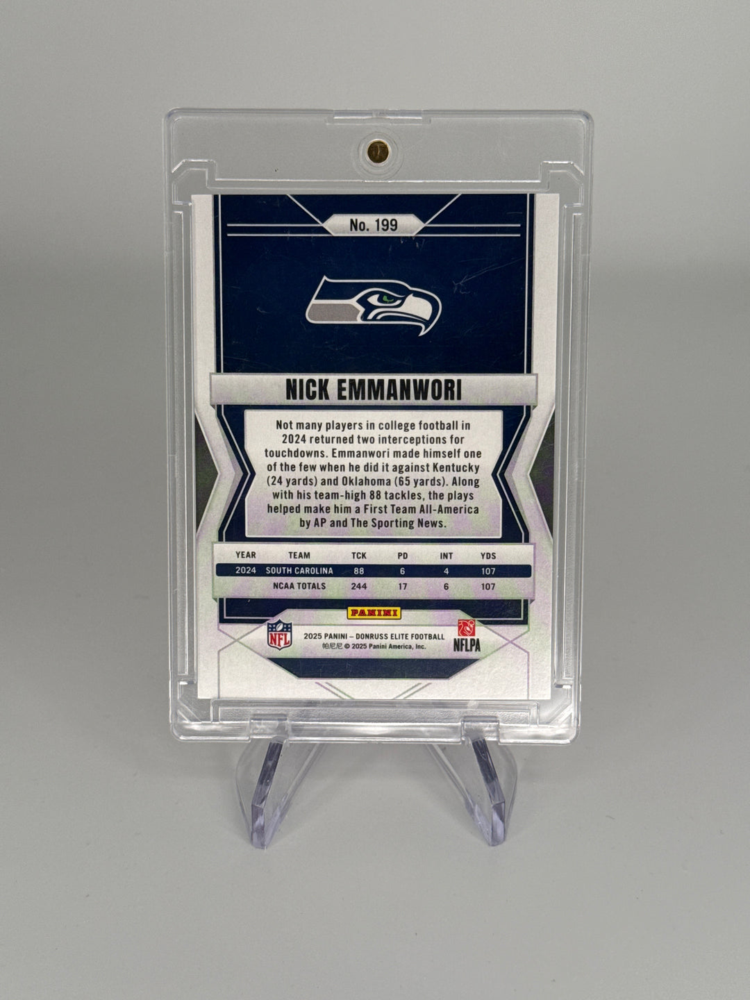 Nick Emmanwori 2025 Panini Donruss Elite Pink Rookie, 09/13