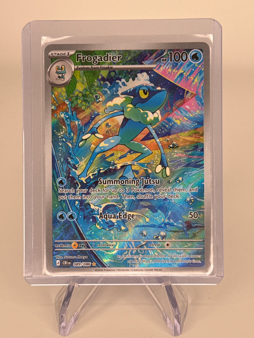 Pokemon TCG 2026 Frogadier Chaos Rising Full Art Illustration Rare, 089/086