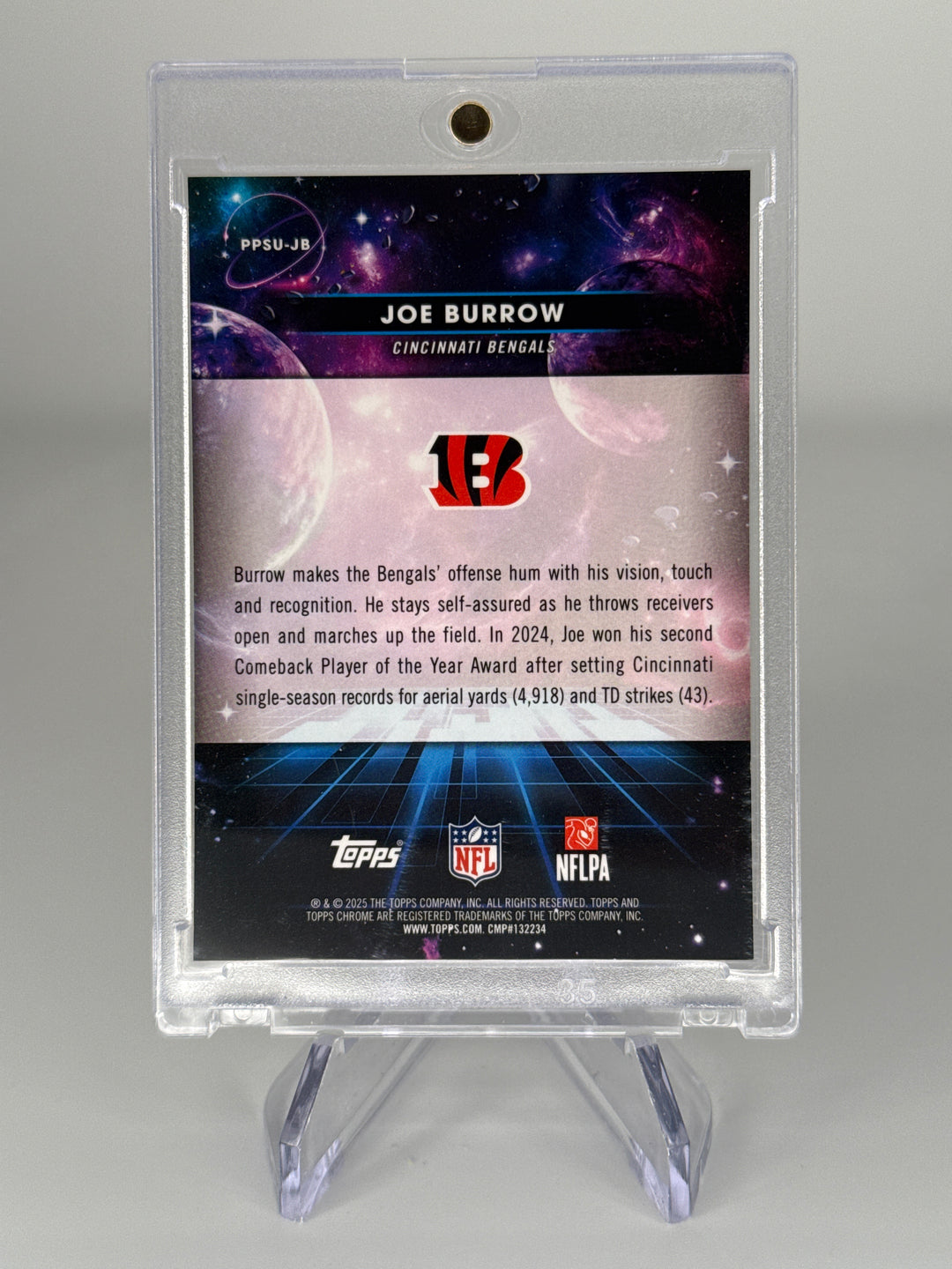 Joe Burrow 2025 Topps Cosmic Chrome Planetary Pursuit The Sun SSP Case Hit