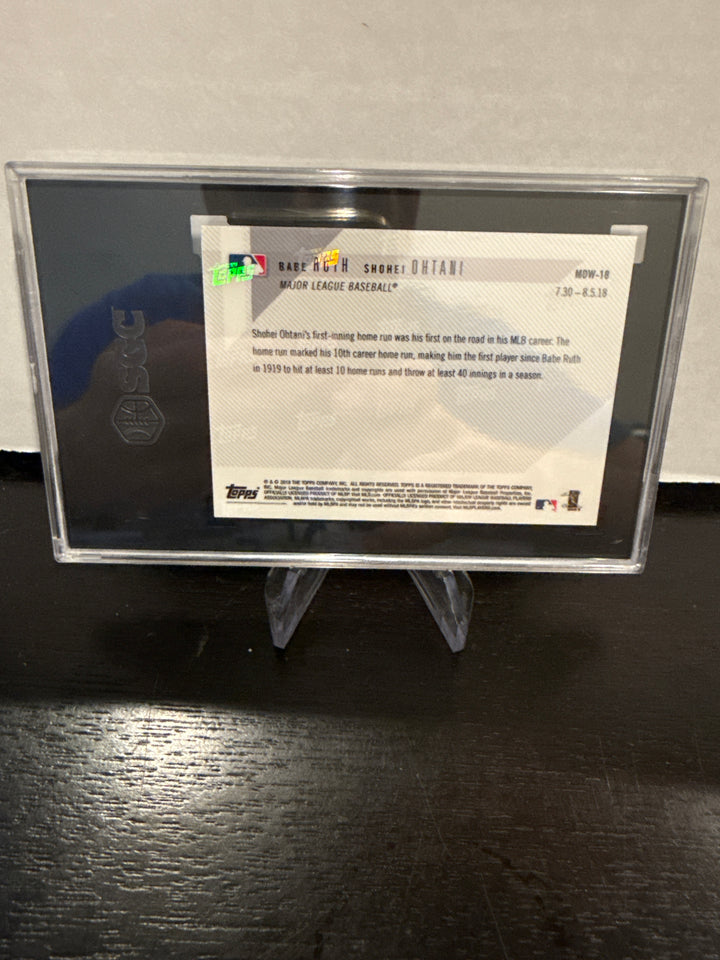 Shohei Ohtani/Babe Ruth 2018 Topps Now Moment of the Week, SGC 9.5 Gem Mint