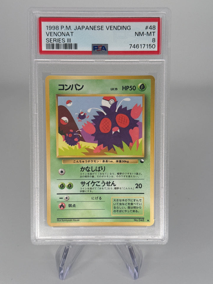 Pokemon TCG 1998 Japanese Venonat Series III Vending, 048, PSA 8