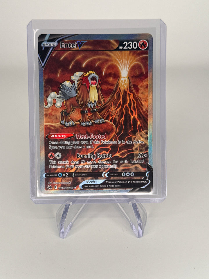 Pokemon TCG 2023 Entei V Crown Zenith Galarian Gallery Full Art Holo, GG36/GG70
