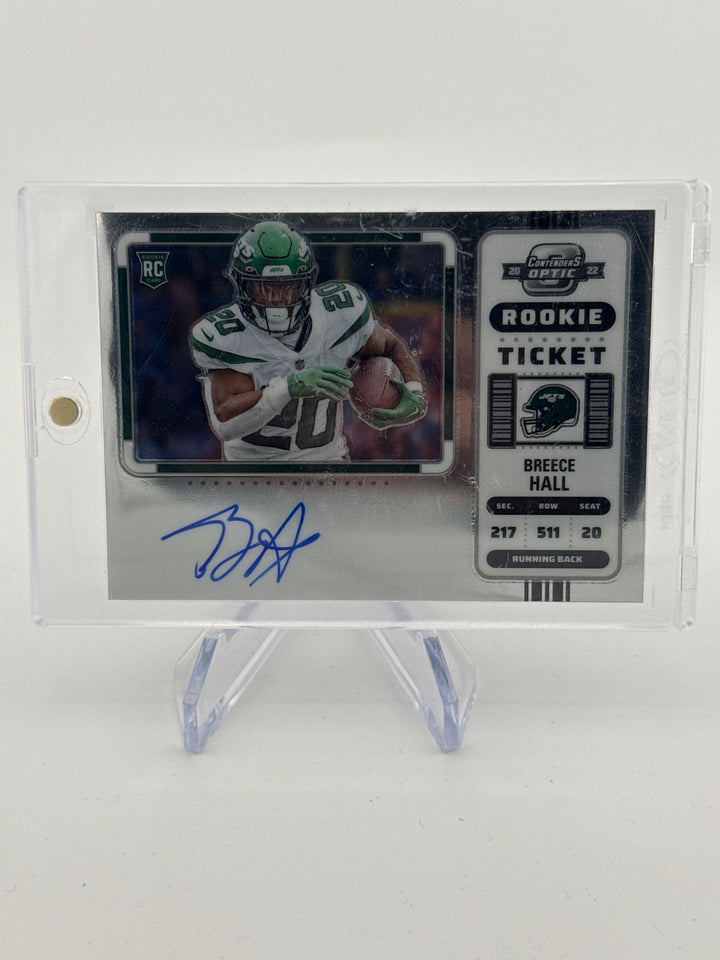 Breece Hall 2022 Panini Contenders Optic Rookie Ticket Variation Auto