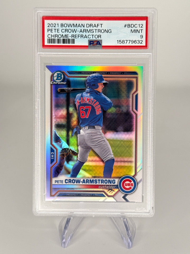 Pete Crow-Armstrong 2021 Bowman Draft Chrome Refractor, PSA 9 Mint