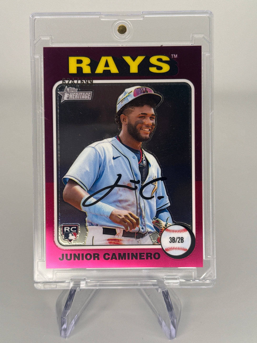 Junior Caminero 2024 Topps Heritage Chrome High Number Rookie, 624/699