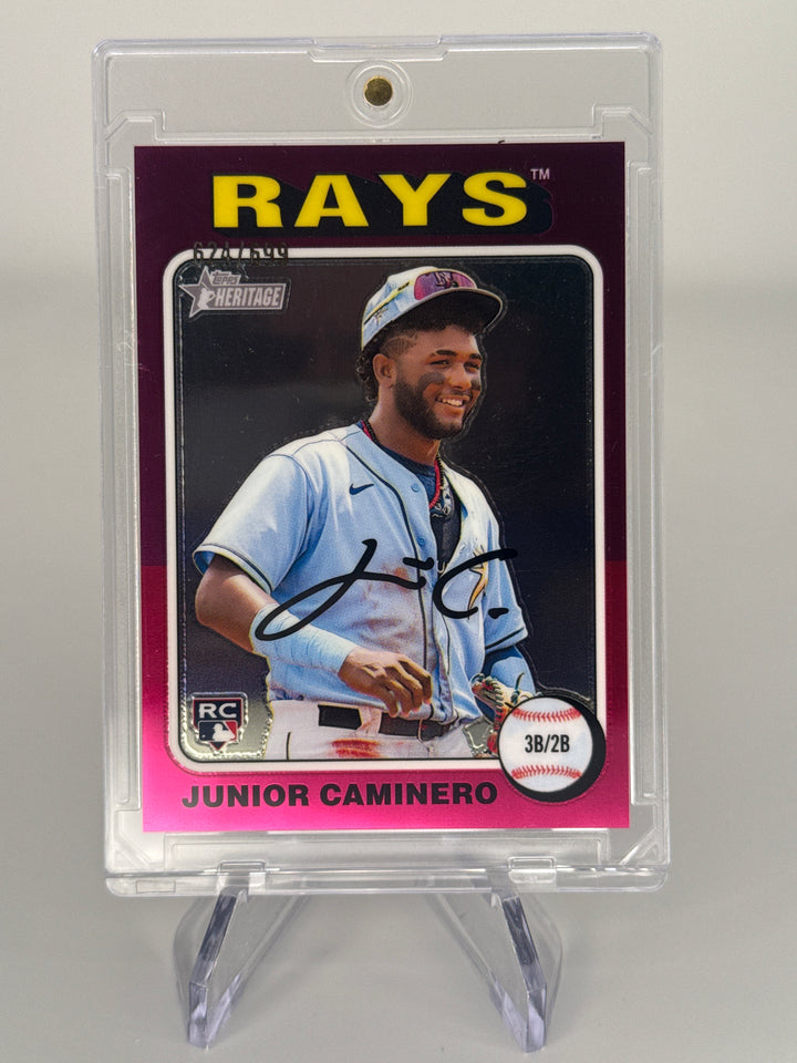 Junior Caminero 2024 Topps Heritage Chrome High Number Rookie, 624/699