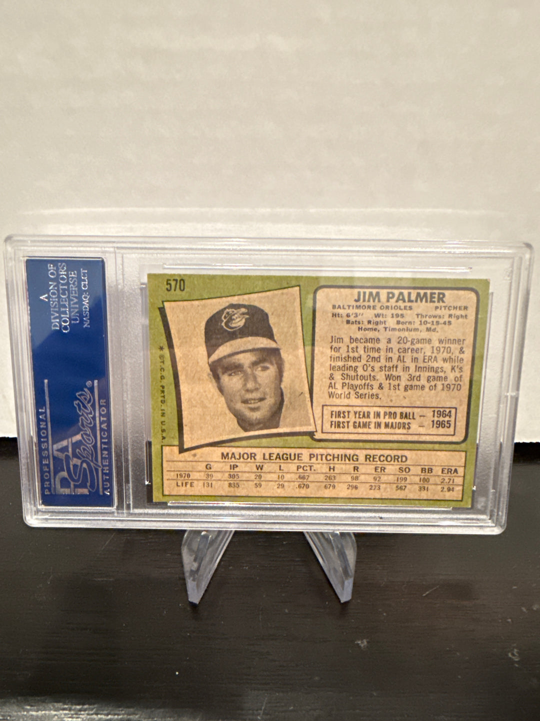 Jim Palmer 1971 Topps, PSA 7