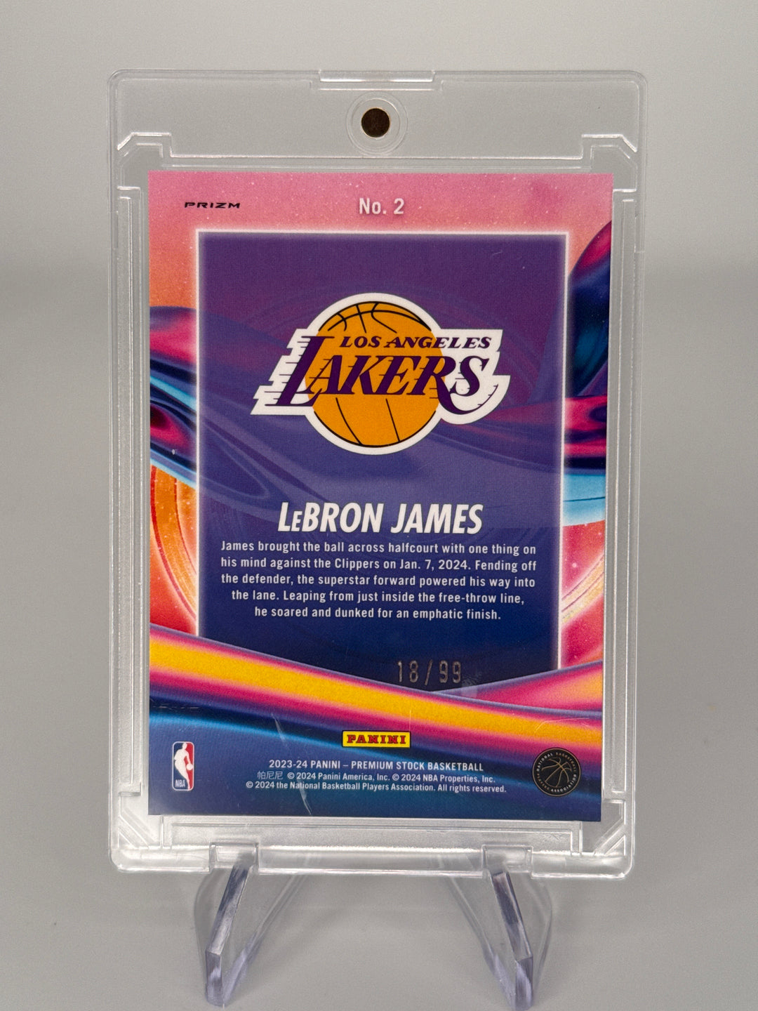 Lebron James 2023 Prizm NBA Hoops Premium Stock Anti Gravity Red Ice Prizm, 18/99
