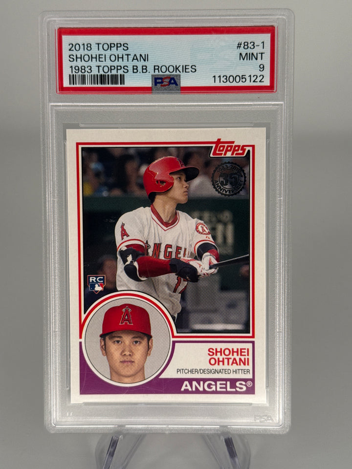Shohei Ohtani 2018 Topps 1983 Topps Batting Rookie, PSA 9 Mint