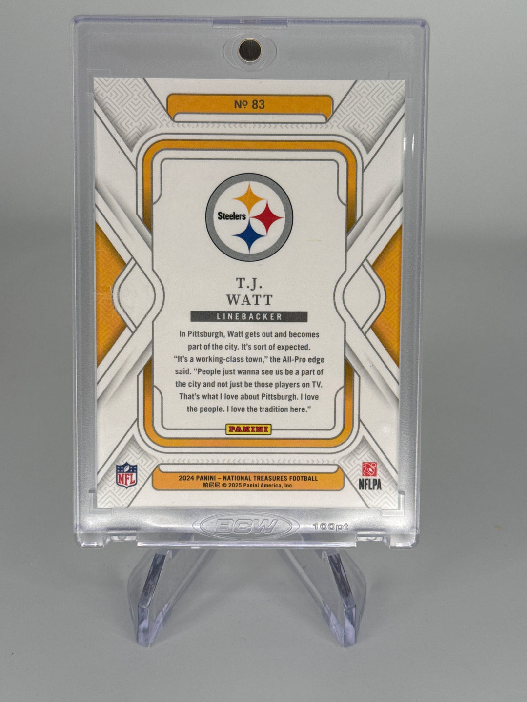 T.J. Watt 2024 Panini National Treasures Midnight, 15/20