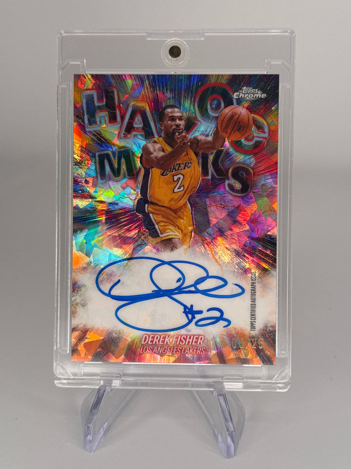 Derek Fisher 2026 Topps Chrome Havoc Marks Orange Atomic Refractor Auto, 03/25