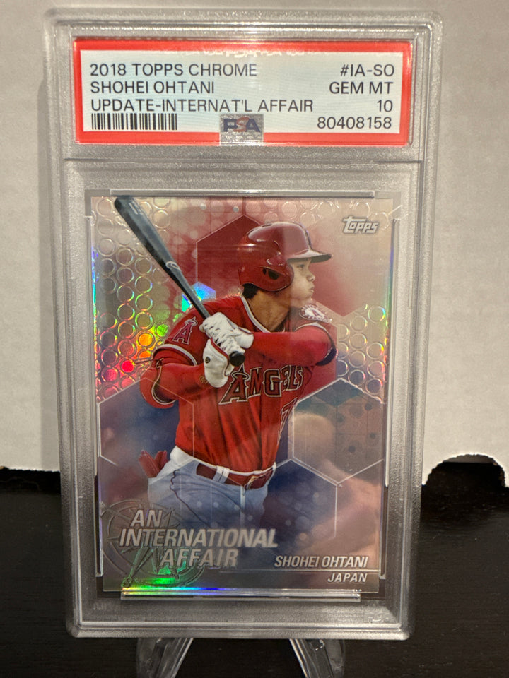 Shohei Ohtani 2018 Topps Chrome Update International Affair Rookie, PSA 10 Gem Mint